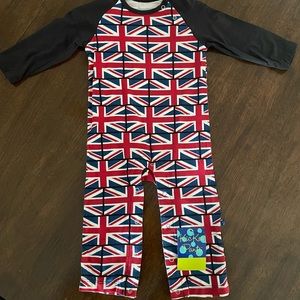 Kickee Pants - Union Jack Raglan Romper